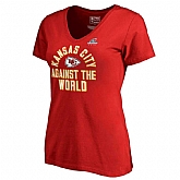 Women Chiefs Red 2018 NFL Playoffs Against The World T-Shirt,baseball caps,new era cap wholesale,wholesale hats